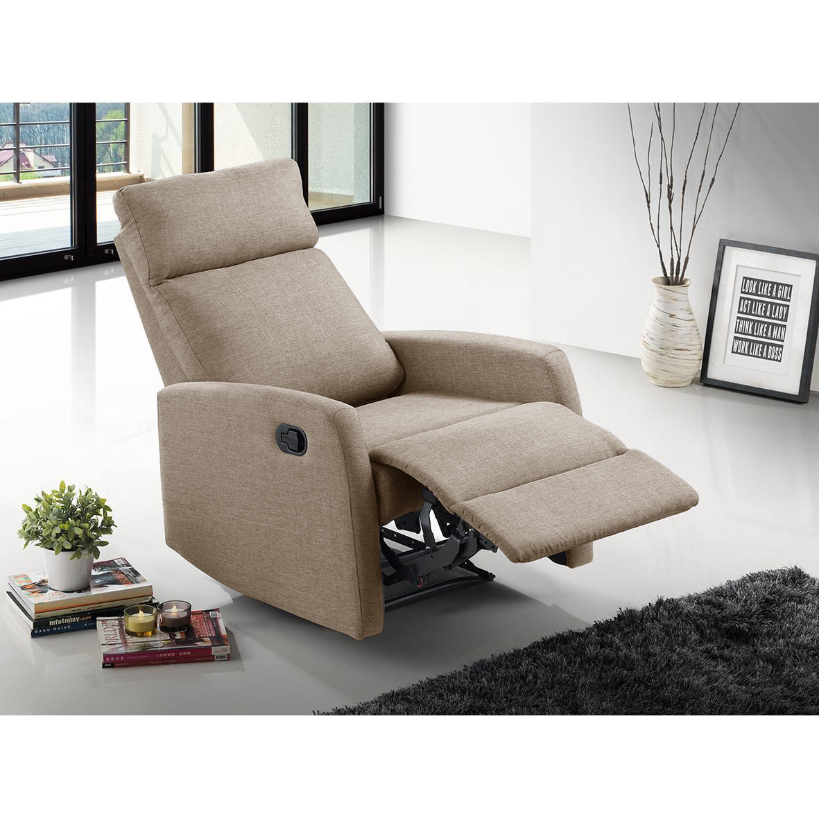 Axer Fabric Manual Recliner Armchair