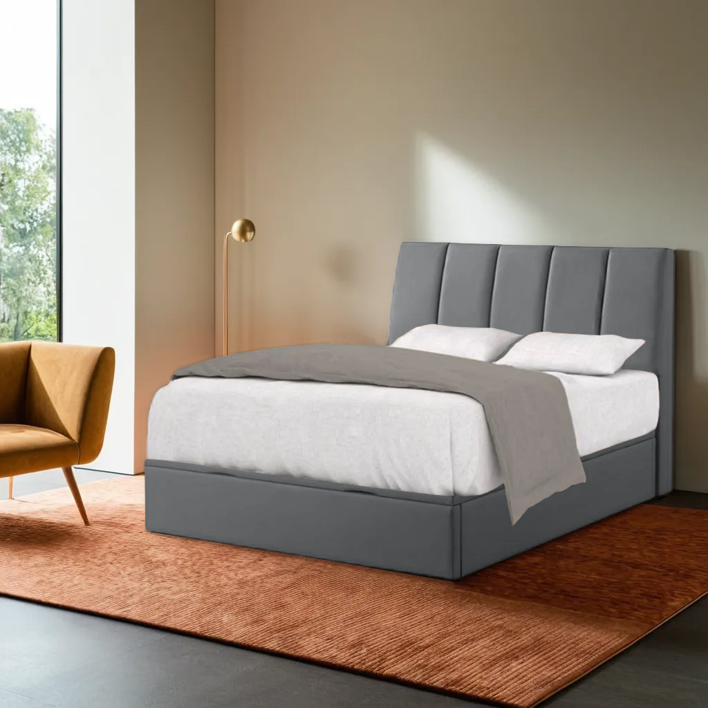 Clancy Faux Leather Storage Bedframe