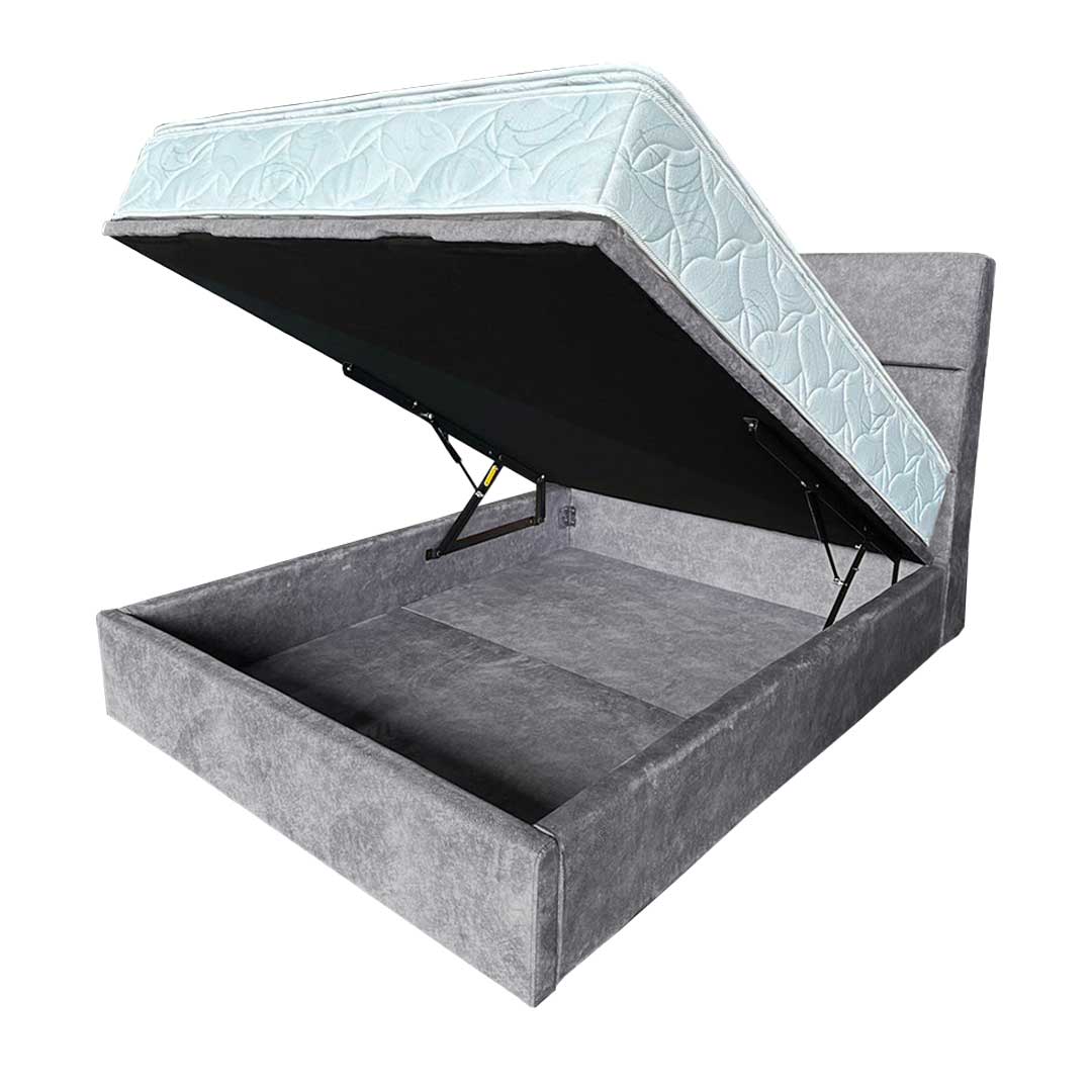 Coral Velvet Fabric Storage Bedframe (Water Repellent)