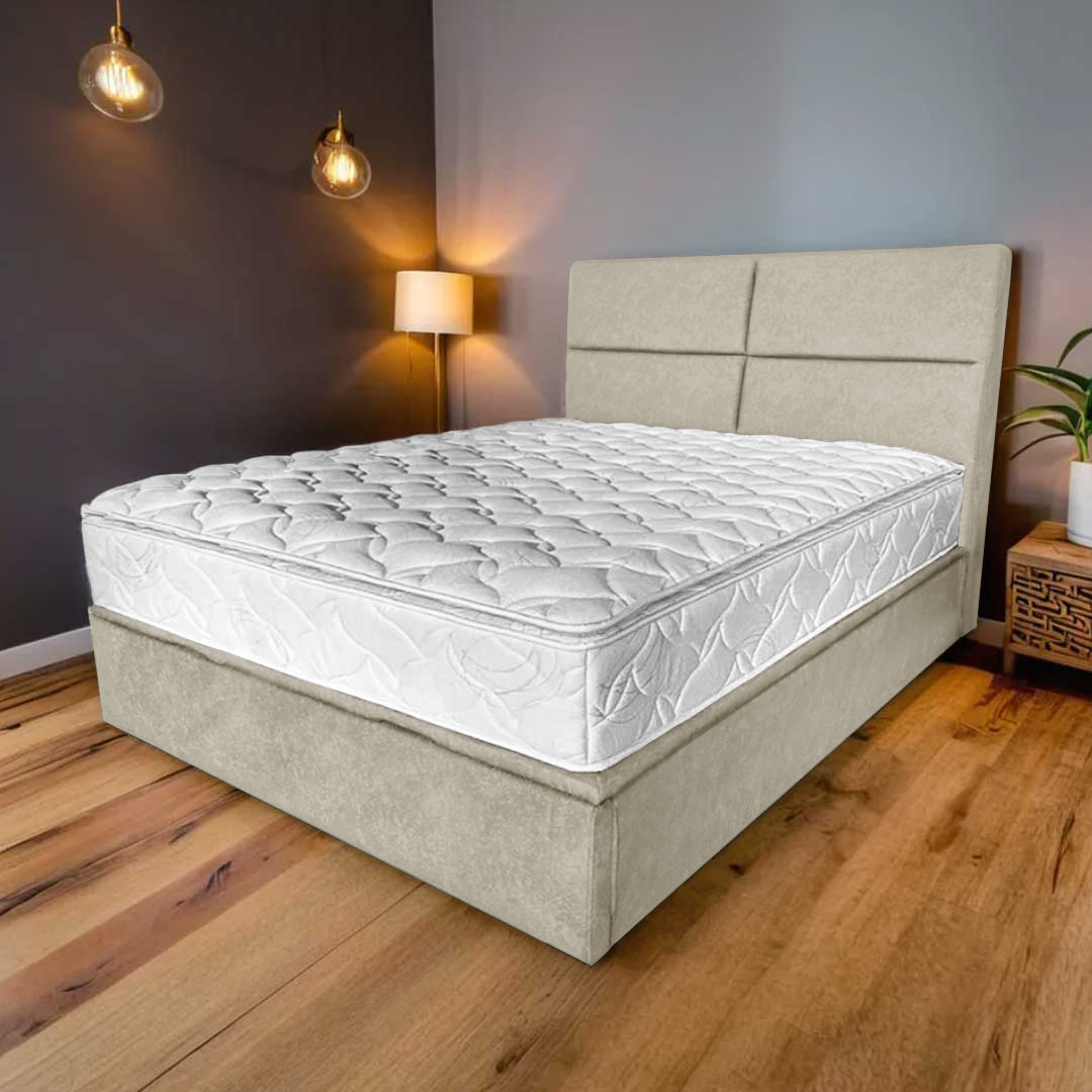 Coral Velvet Fabric Storage Bedframe (Water Repellent)