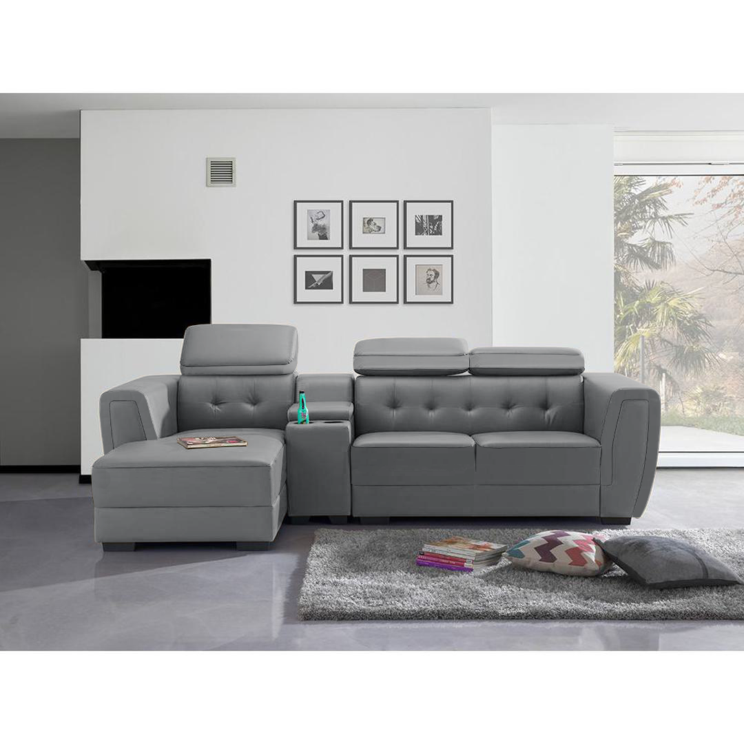 Demolli L-Shape Faux Leather Sofa