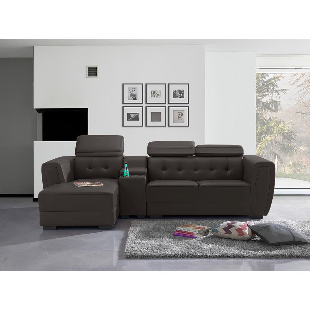 Demolli L-Shape Faux Leather Sofa
