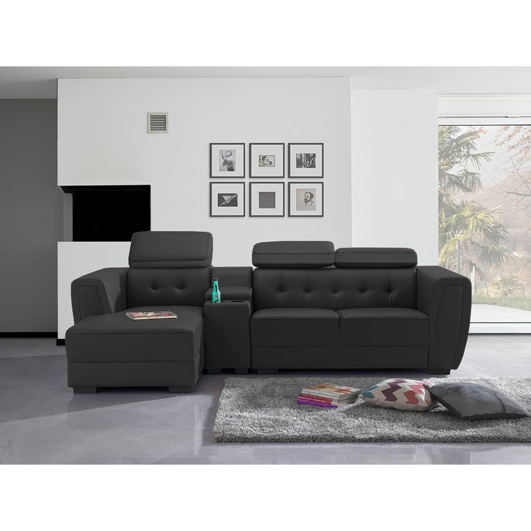 Demolli L-Shape Faux Leather Sofa
