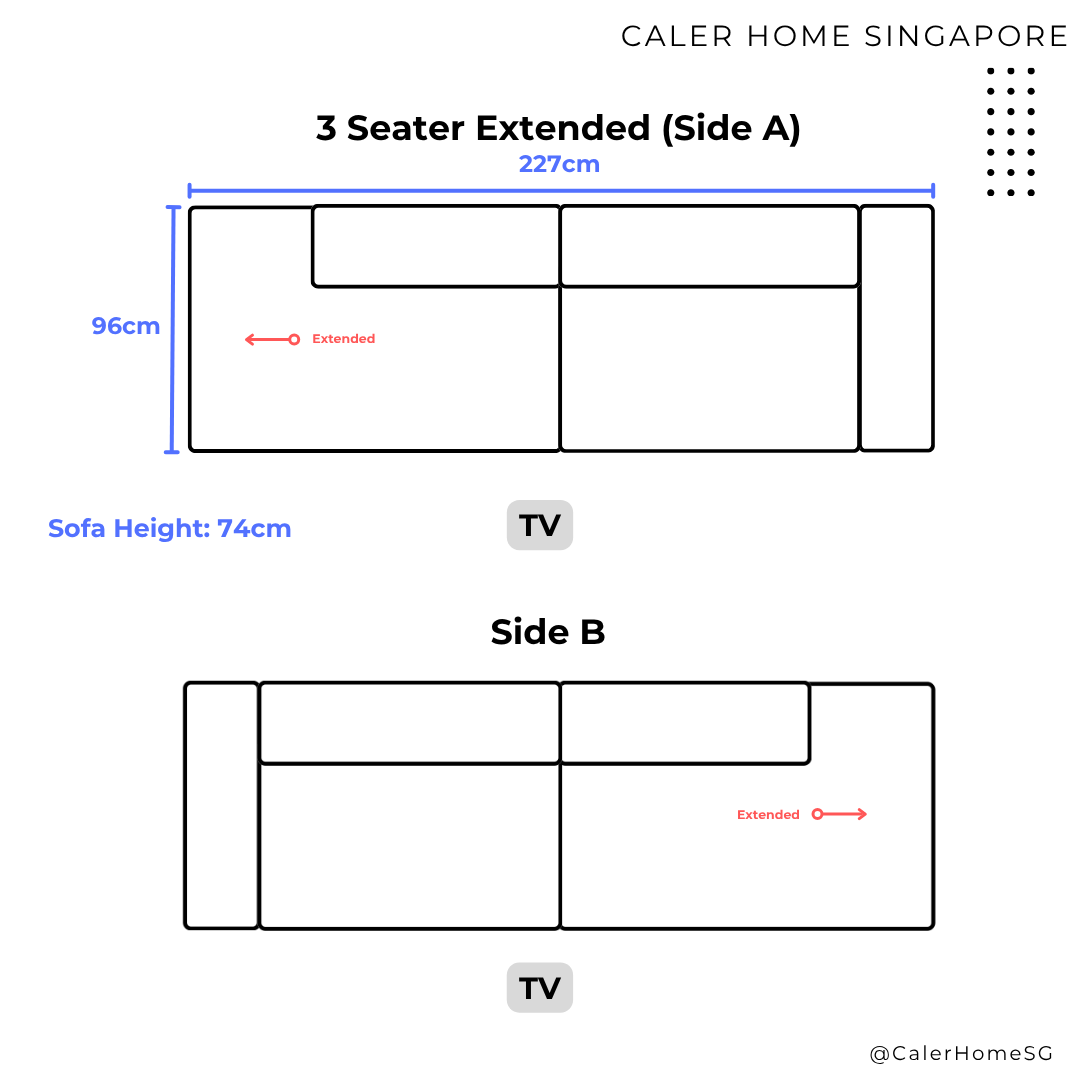 Harlo 3 Seater Extended Sofa