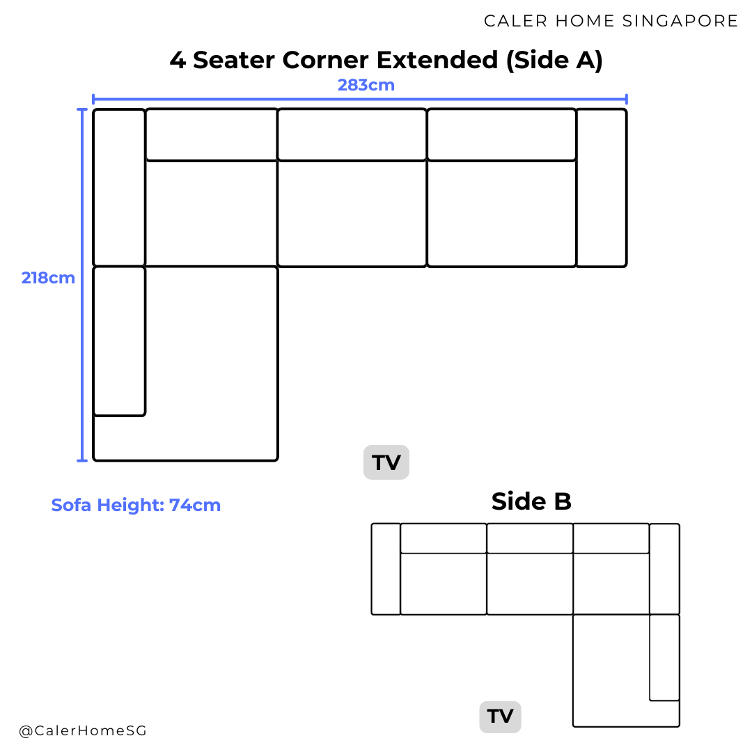 Harlo 4 Seater Corner Extension Sofa