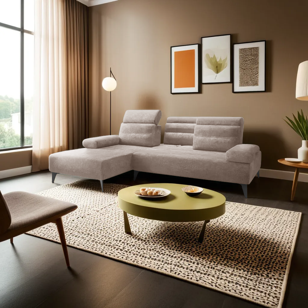 Tuski L-Shape Fabric Sofa (Pet-Friendly)