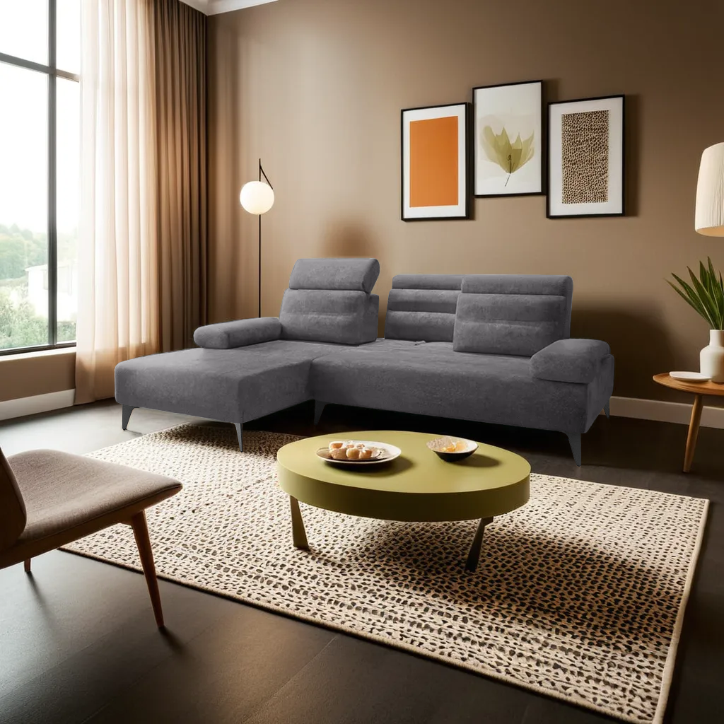 Tuski L-Shape Fabric Sofa (Pet-Friendly)