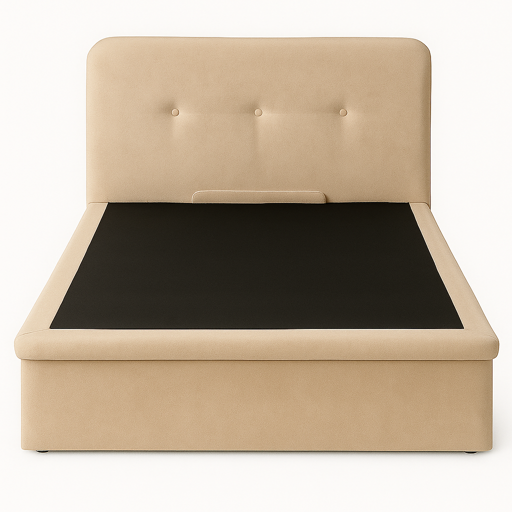Yuta Velvet Fabric Storage Bedframe (Water Repellent)