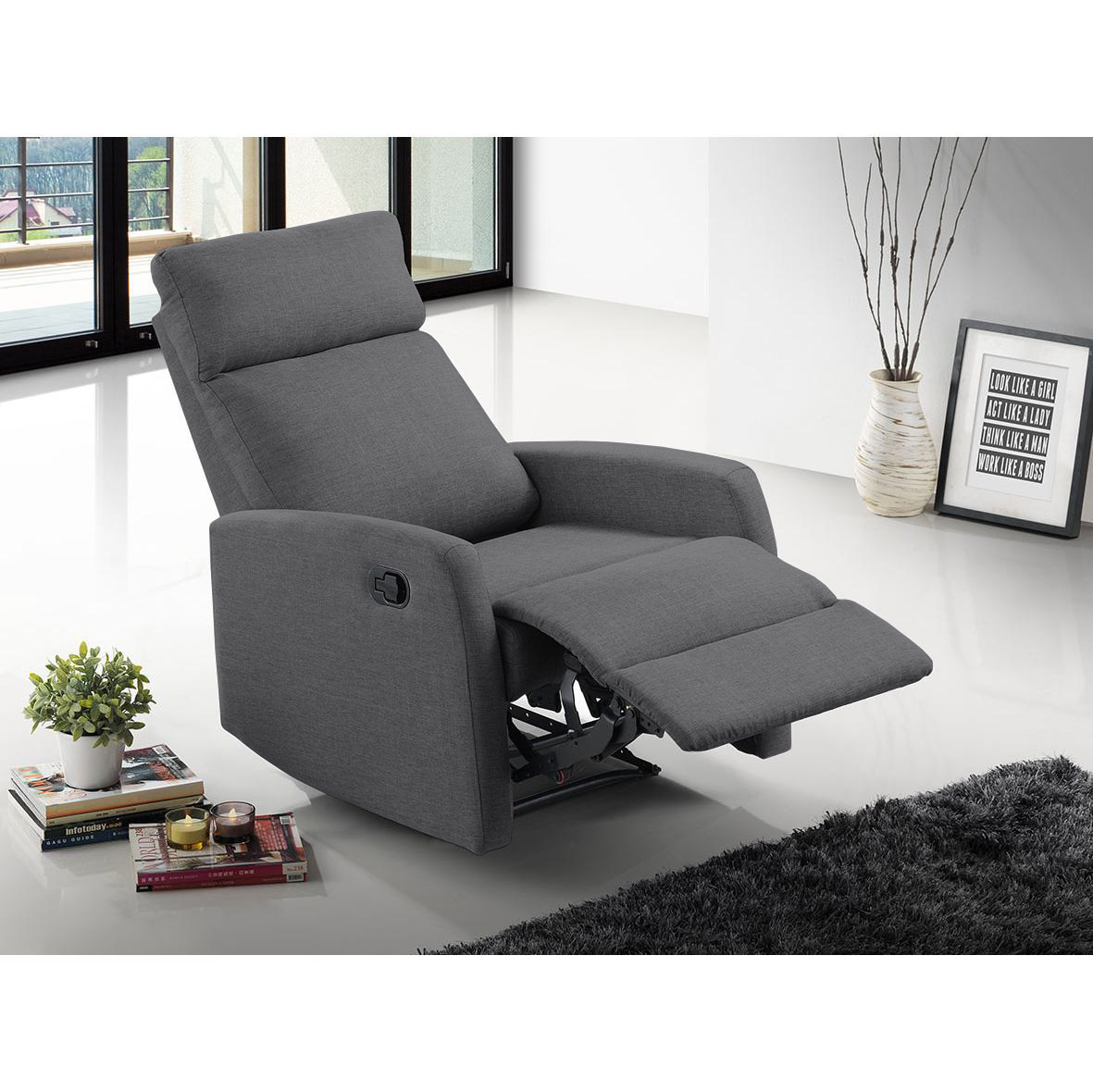 Axer Fabric Manual Recliner Armchair