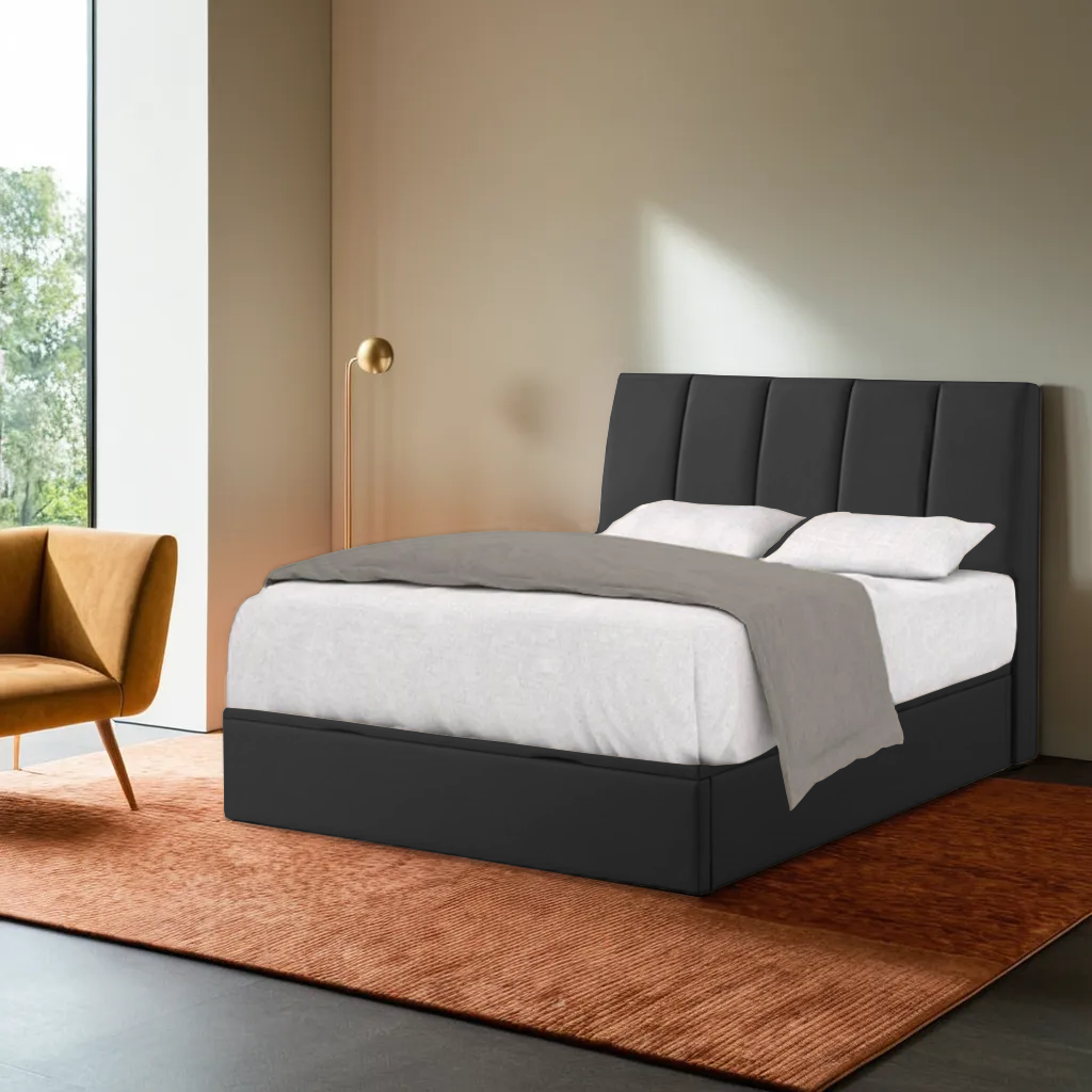 Clancy Faux Leather Storage Bedframe
