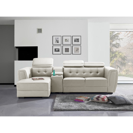 Demolli L-Shape Faux Leather Sofa