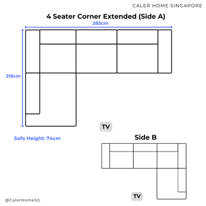 Harlo 4 Seater Corner Extension Sofa