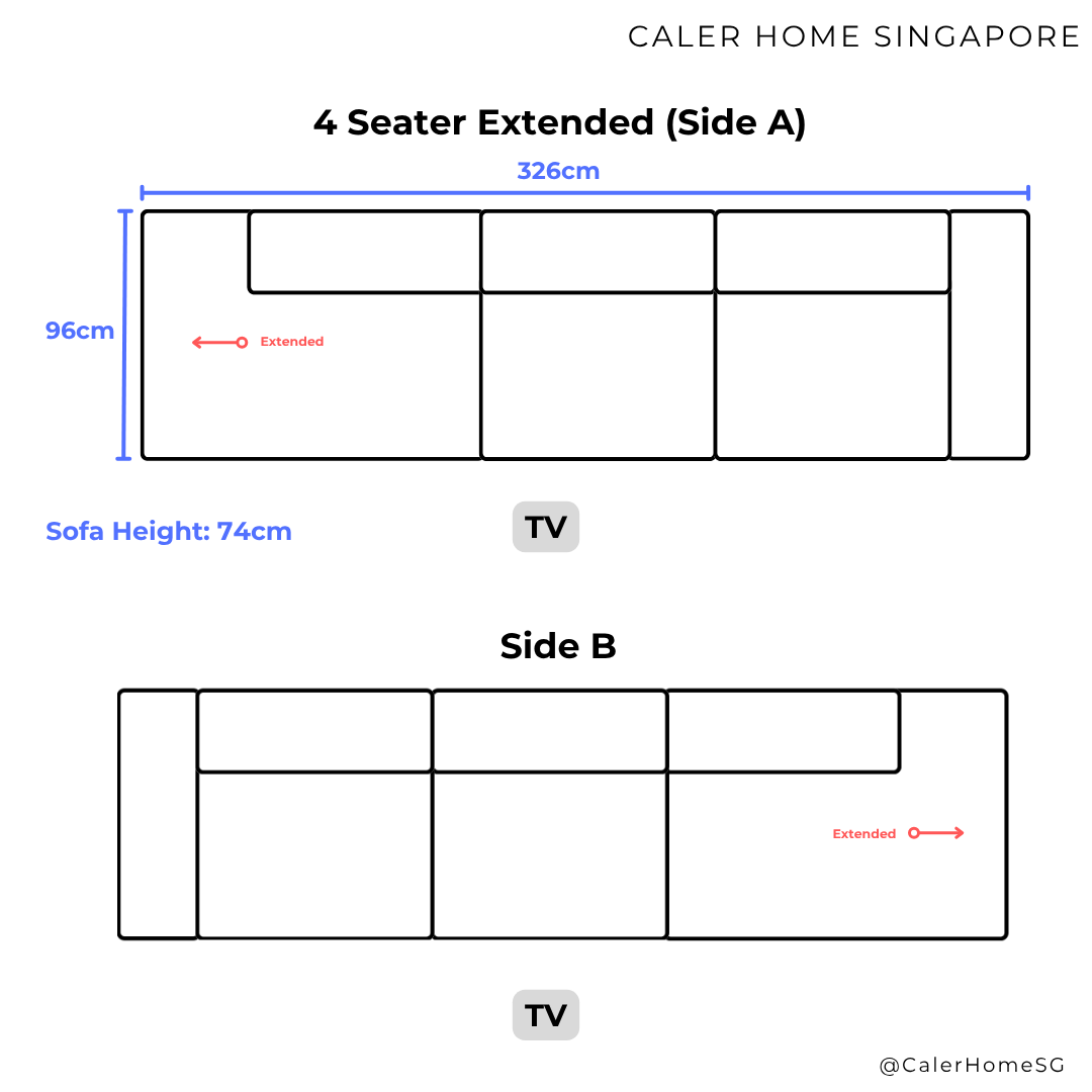 Harlo 4 Seater Extended Sofa