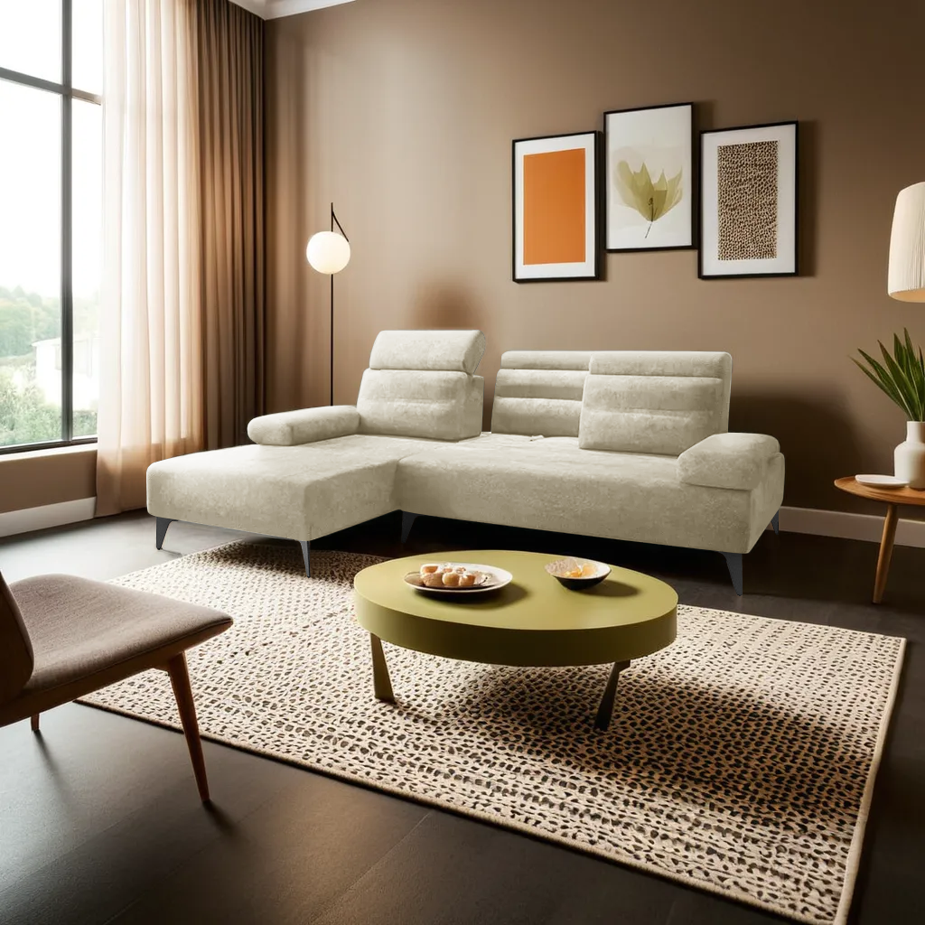Tuski L-Shape Fabric Sofa (Pet-Friendly)