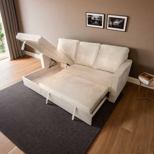 Pell L-Shape Fabric Sofabed (Pet-Friendly)