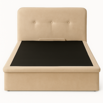 Yuta Velvet Fabric Storage Bedframe (Water Repellent)